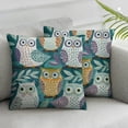 thumbnail image 1 of JRXY Throw Pillow Covers Cute Owls Funny Forest Owl Kid Fun Happy Baby Animal Childish Tree Flower Adorable Bird Cartoon for Living Room Bedroom Sofa Set of 2 White, 1 of 6