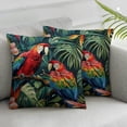 thumbnail image 1 of JRXY Throw Pillow Covers,Pillowcases,Pillow Cases,Tropical Toucan Parrot Leaves, 2-Pc White, 1 of 6