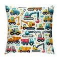 thumbnail image 1 of JRXY Toddler Pillowcase - Pillows - Soft, Durable &amp; Breathable (Construction Trucks) White, 1 of 5