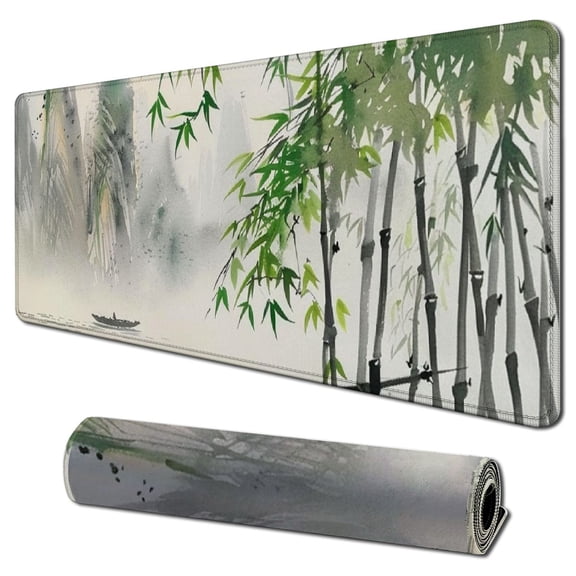 JRXY Traditional Chinese Painting Black and White Landscape Mouse Pad - 31.5 x 11.8 Inch Extended Size 31.5x11.8 in