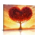 thumbnail image 1 of JRXY Tree of Life Wall Art Canvas Prints Natural Landscape Pictures Home Decor Red Heart Tree Paintings for Living Room Bathroom Bedroom Kitchen Decorations  Artwork Easy Hanging 16x12in, 1 of 4