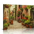 thumbnail image 1 of JRXY  Tuscany Town Canvas Wall Decor Italian Mediterranean Streets Scenery Pictures Painting Vintage Tuscan Village Artwork for Bedroom Living Room Decoration  16x12in, 1 of 4