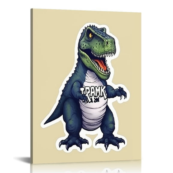 JRXY Tyrannosaurus Rex Canvas Digital Art Rex Dinosaur Ready to Hang Art Decals Nursery Room Decor Dinosaur Kids Room Art Decor 12x16 in