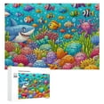 thumbnail image 1 of JRXY Underwater World Cartoon Water Fish Game Landscape Sea Shark Aqua Scuba Life Wooden Puzzles 300 PCS, 1 of 4
