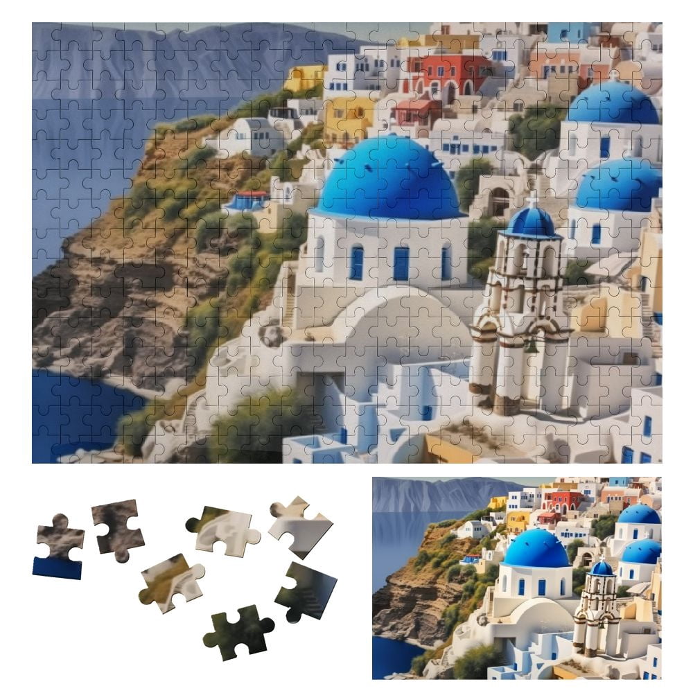 JRXY Village Cliff Mountain Wooden Jigsaw Puzzle Impossible Wooden ...