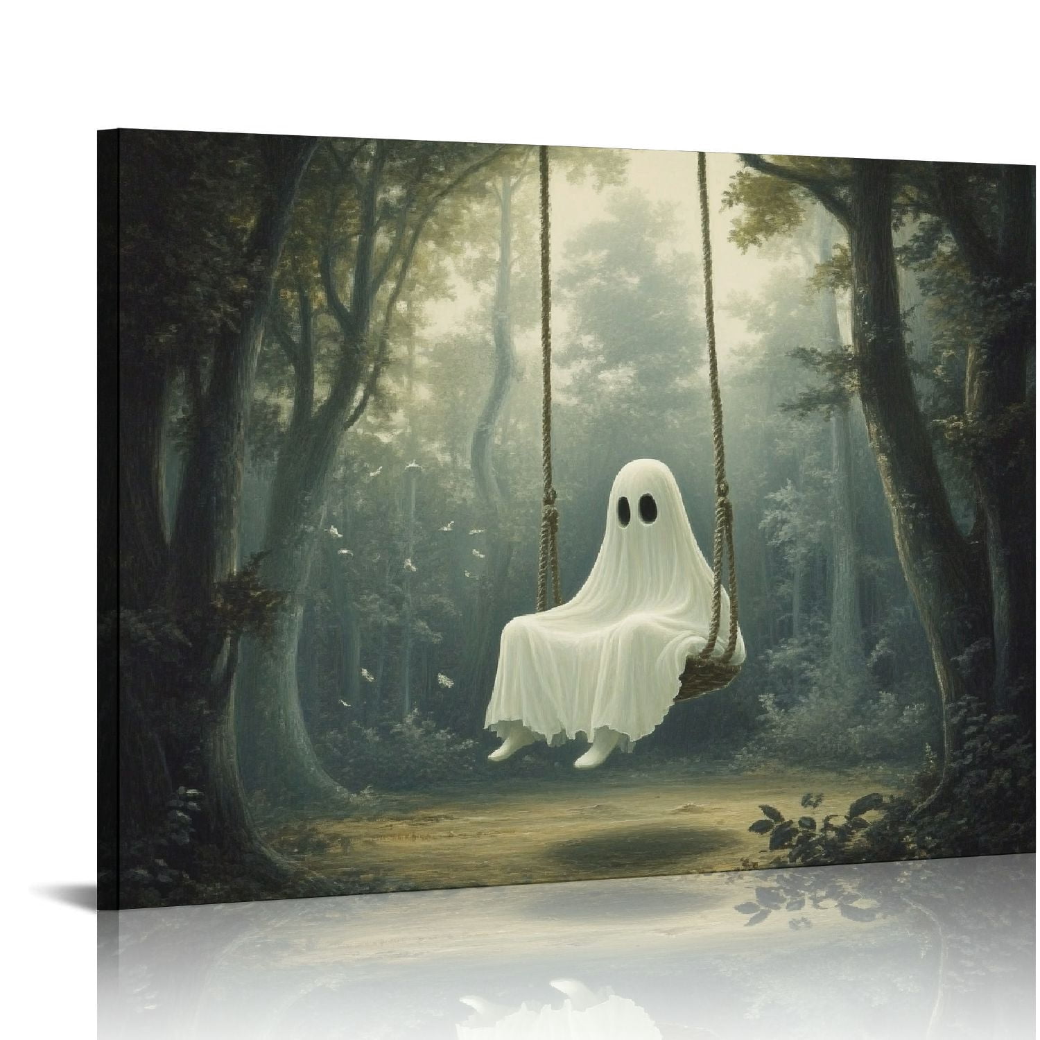 Fun Ghost Poster JRXY Vintage Cute Ghost Poster Halloween Canvas Wall Art Funny Ghost on ...