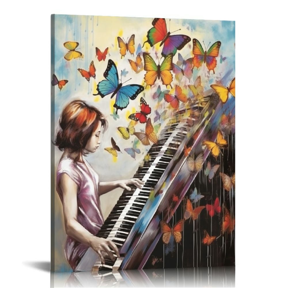 JRXY Vintage Music Canvas Wall Art Piano Painting Picture Print on ...