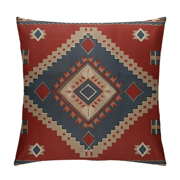 JRXY Vintage Southwest American Throw Pillow Case,Cushion Cover Square Standard Home Decorative for Men/Women Red … 12x12in
