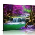 thumbnail image 1 of JRXY  Waterfall Canvas Wall Art Purple Tree Forest Picture Tropical Landscape Painting Nature Wilderness Artwork for Modern Home Office Wall Decor Picture 1, 1 of 4