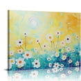 thumbnail image 1 of JRXY  White Flower with Painted Textured Modern Colorful Canvas Wall Art Contemporary Botanical Pictures Abstract Aesthetic Artwork for Living Room Bedroom Bathroom Decor 16x12in, 1 of 6