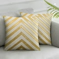 thumbnail image 1 of JRXY  White Gold Striped Geometric Lines Cushion Case Luxury Modern Lumbar Throw Pillow Cover Set of 2 Decorative Pillow for Couch Living Room Bedroom Car White, 1 of 6