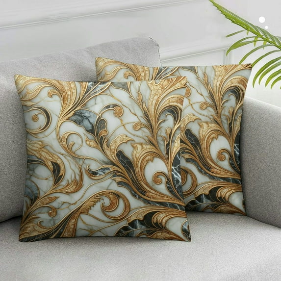JRXY White Marble Throw Pillow Covers Fashion Marbling Granite Stone Square Pillow Cases for Decorative Cushion Bed Couch Sofa Gold Black Gray,2 pcs White