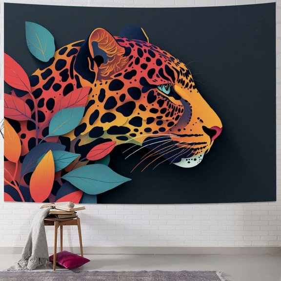 JRXY Wild Animal Pattern Tapestry - High-Quality Short Plush Wall Hanging Painting