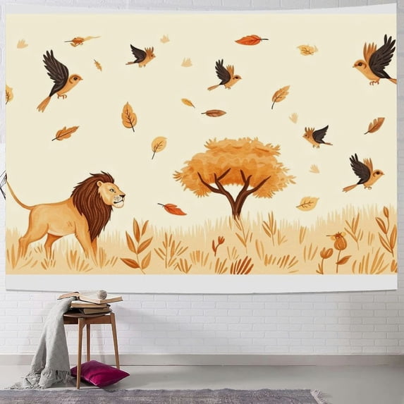 JRXY Wild Animal Pattern Tapestry - High-Quality Short Plush Wall Hanging Painting