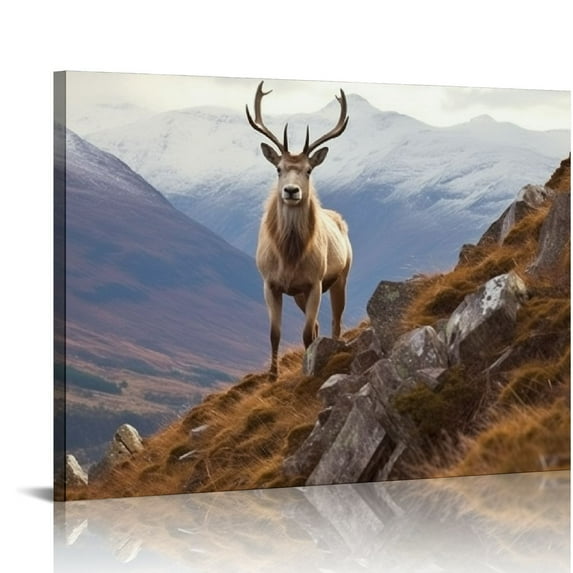 JRXY Wild Stag Scottish Highlands Canvas Wall Art Picture Print Picture 3