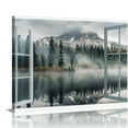 thumbnail image 1 of JRXY Window Canvas Lake Wall Art: Nature Landscape Picture Relaxing Misty Scenery Painting Foggy Mountain Artwork Living Room Bedroom Home Print Decor picture 2, 1 of 5