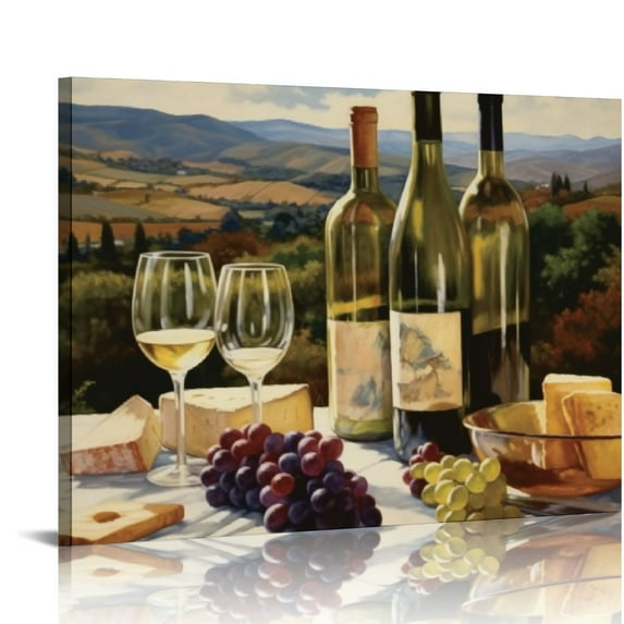 JRXY Wine Tasting Grape Orchard Landscape Posters Room Aesthetics Canvas Prints Wall Art Eclectic Home Modern Artwork Living Room Bedroom Decor Gift (unframed,8x12inch) 16x12in