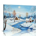 thumbnail image 1 of JRXY Winter Landscape Frozen River In The Forest Lake House Canvas Wall Art picture 3, 1 of 5