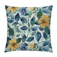 thumbnail image 1 of JRXY Yellow Blue Floral Pillow Covers Watercolor Sage Green Throw Pillows Farmhouse Spring Summer Outdoor Decorative Lumbar Pillow Case Square Cushion Covers 22x22in, 1 of 5