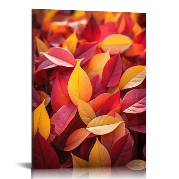 JRXY Yellow Maple Leaves Autumn Canvas Wall Art Home Decor Picture for Bedroom Office Kitchen 16x20 in