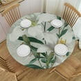 thumbnail image 1 of JRXY with Elastic Edge Vintage Decoration Blooming Lily Flower Plants Round Tablecloth White, 1 of 8