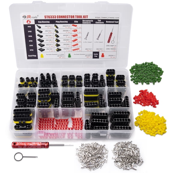 JRready 1004Pcs Waterproof Automotive Electrical Connector Terminals Kit with terminals pin Removal Tool