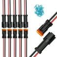 thumbnail image 1 of JRready 6 Sets 2 Pin DT Deutsch Connector Kit with 16# Contacts, Car Waterproof Wire Connectors with 24pcs Butt Connector, 14AWG Wire Connector for Motorcycle, Car, Boat, 1 of 7