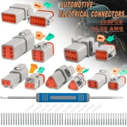 JRready ST6328 Deutsch connector kit DT Series in 2,3,4,6,8,12 Pin Connectors,#16 Solid Contacts 14-20 AWG ,Automotive Electrical Connectors,Connector Removal Tool DRK-RT1B and Sealing Plugs