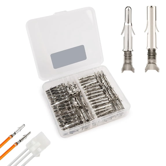 JRready ST6423 MLX 2.13mm Diameter Crimp Terminals, Pin and Sockets 14-20AWG, Compatible with Molex Male & Female Terminals (50 Pair)