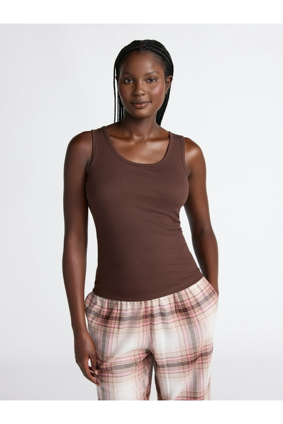 Women’s Ribbed Tank with Inner Bra, 2-Pack, Sizes XS-3X