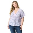 thumbnail image 1 of Jessica Simpson Women's Plus Oakleigh Baby Doll Peplum Top, Sizes 0X-5X, 1 of 5