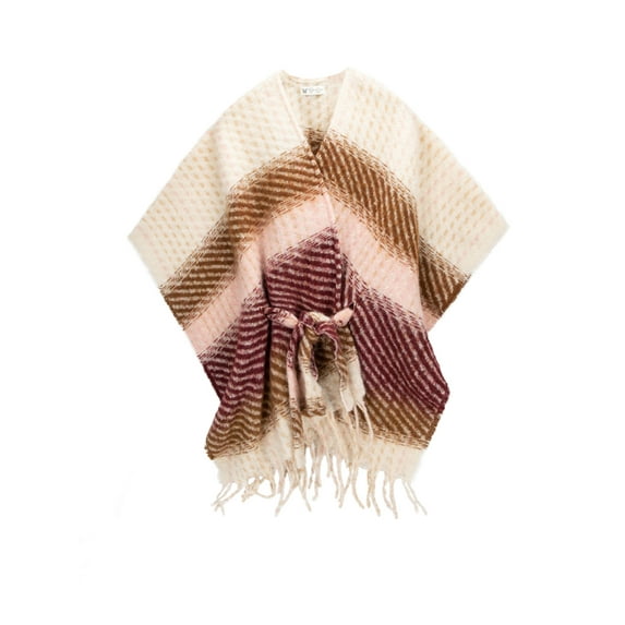 Jessica Simpson Women's Casual Belted Ruana Open Front Wrap Shawl