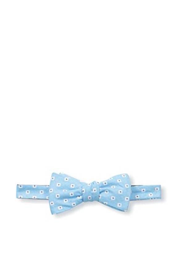 JS Blank Men's Small Square Bowtie, Light Blue