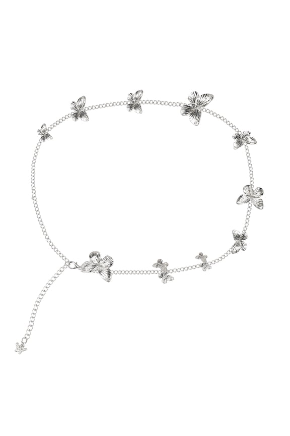 Butterfly Silver Chain Fashion Waist Belt for Dresses, Trousers
