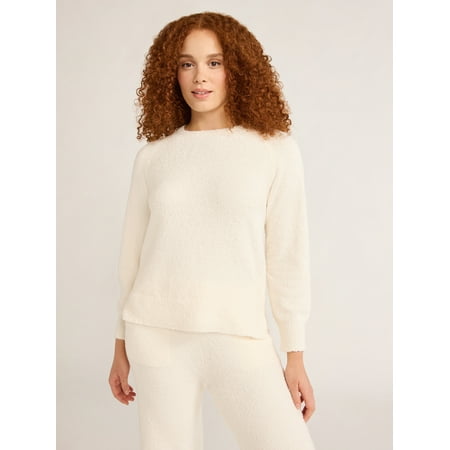 Joyspun Women's and Women’s Plus Chenille Top with Long Sleeves, Size XS-3X