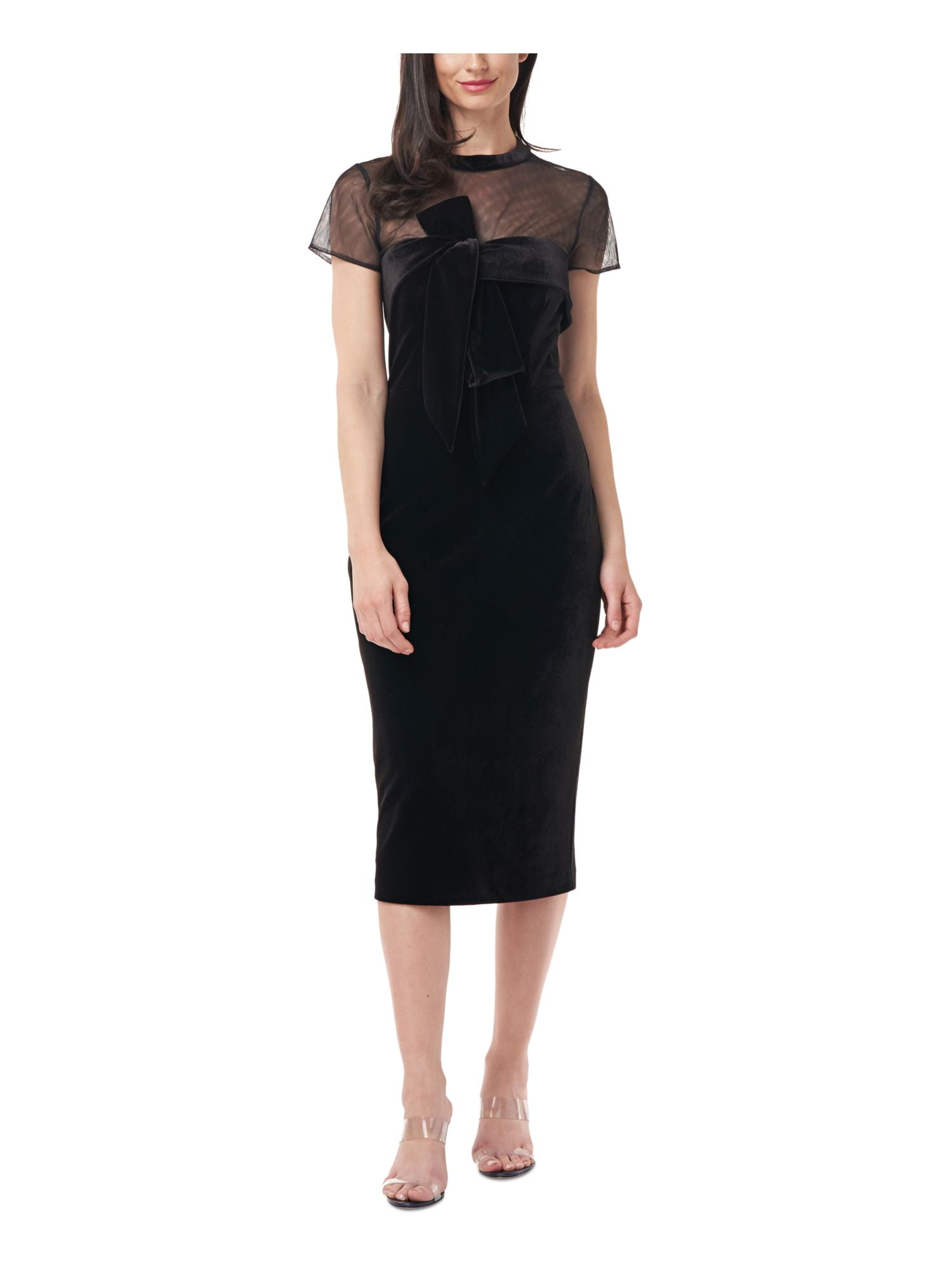 美品　On court dress S サイズ JS COLLECTION Womens Black Slitted Lined Short Sleeve