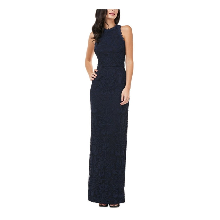 Js collections scalloped lace halter gown cheap
