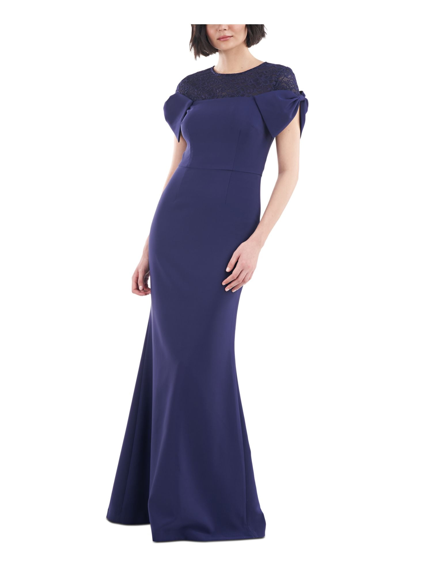 JS Collections Womens Lace Trim Knot Sleeve Evening Dress - Walmart.com
