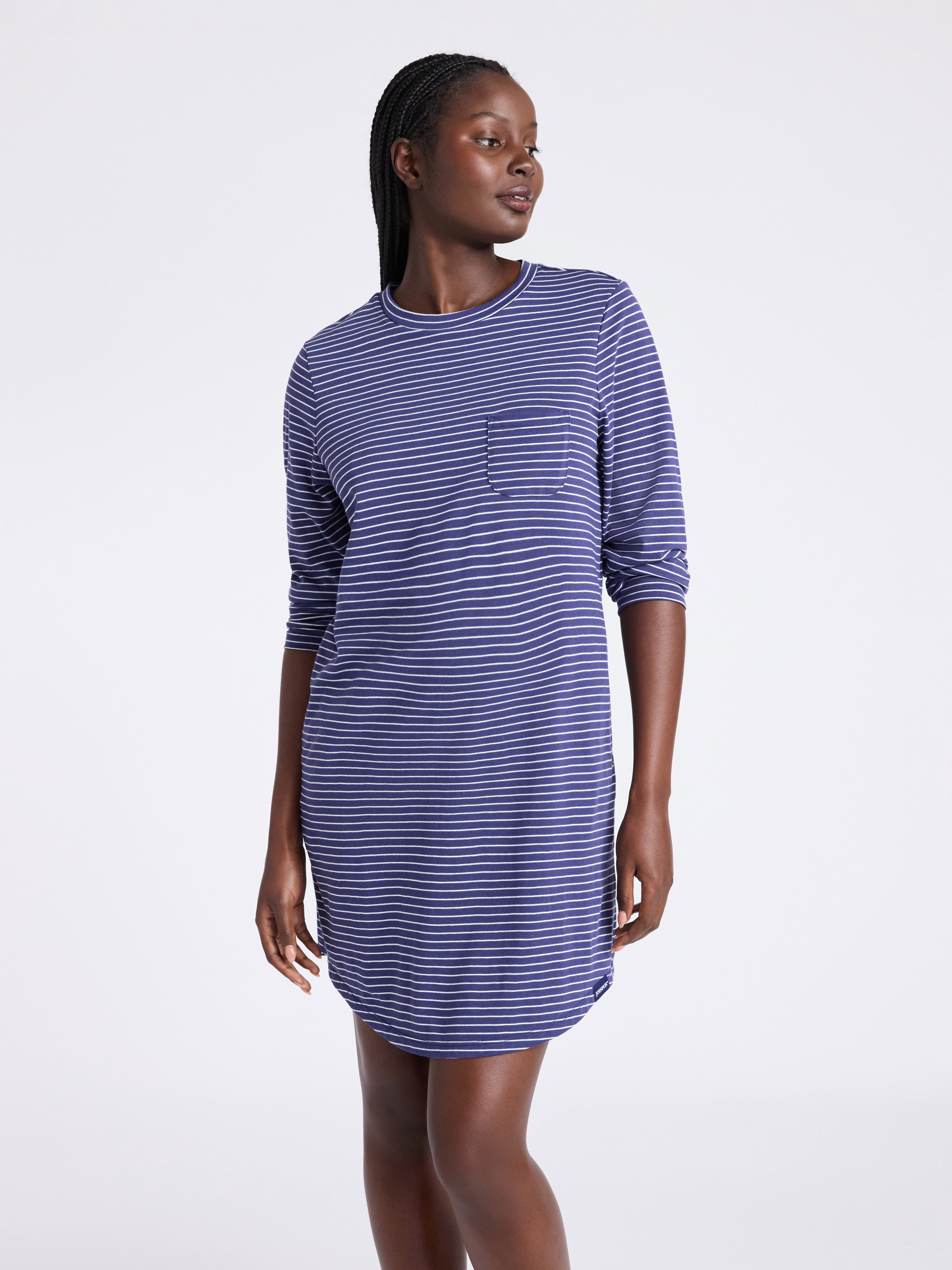 Joyspun Women’s Cotton-Blend Jersey Sleepshirt with Long Sleeves, Sizes XS-3X