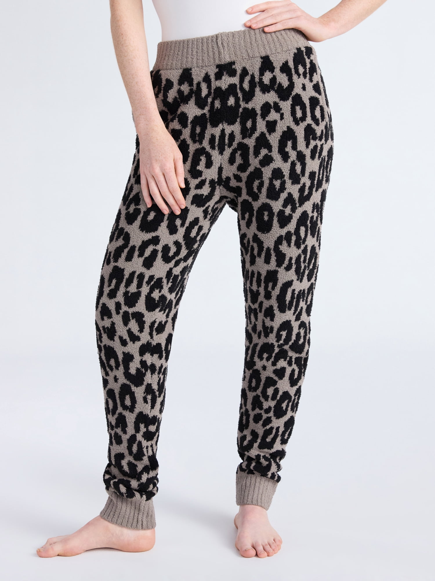 Joyspun Women's Sleepwear Cozy Knit Joggers, 29'' Inseam, Sizes XS-3X