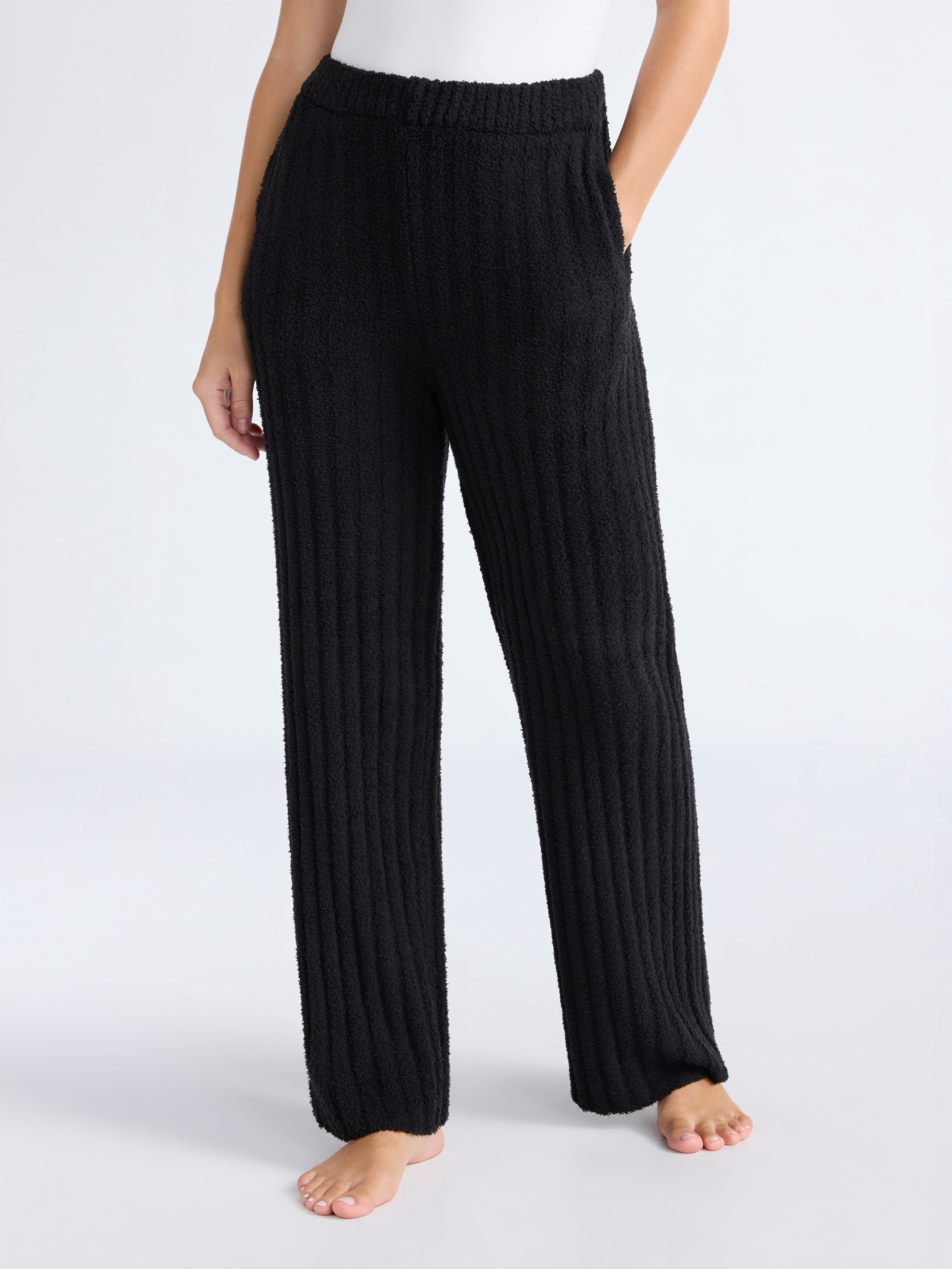 Joyspun Women's Sleepwear Ribbed Wide-Leg Pants, Sizes XS-3X