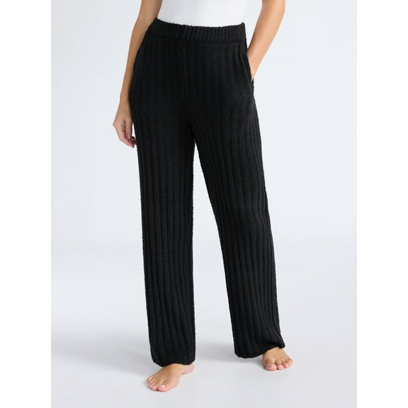 Joyspun Women's Sleepwear Ribbed Wide-Leg Pants, Sizes XS-3X