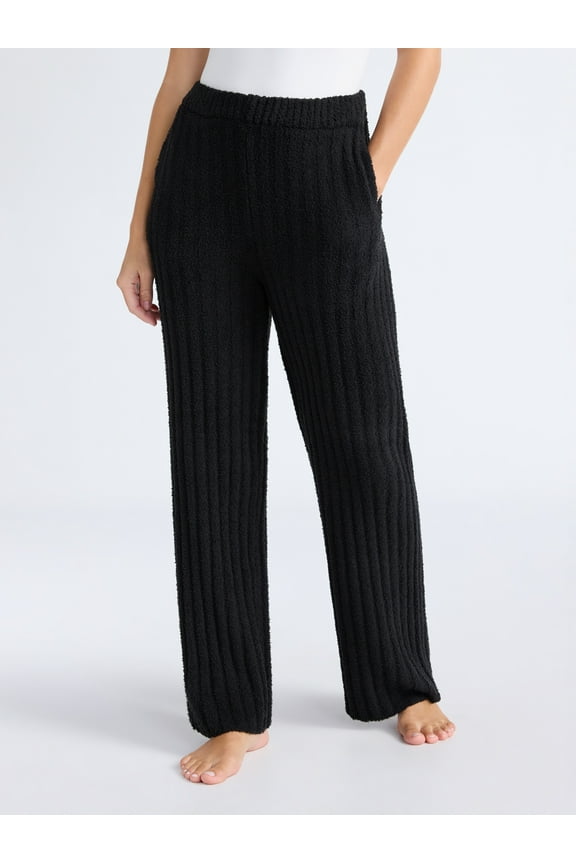 Women's Sleepwear Ribbed Wide-Leg Pants, Sizes XS-3X