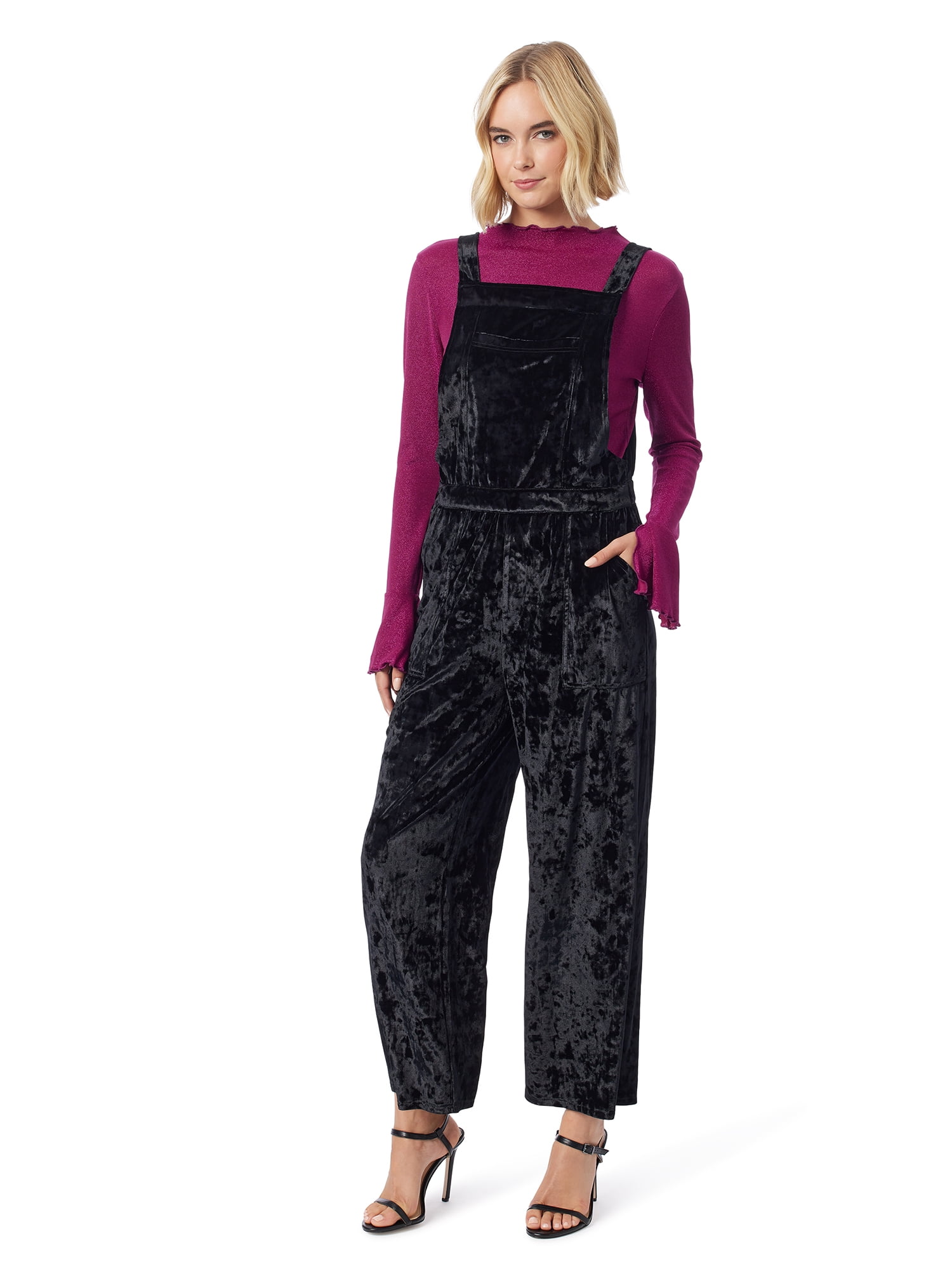 Crushed velvet overalls on sale
