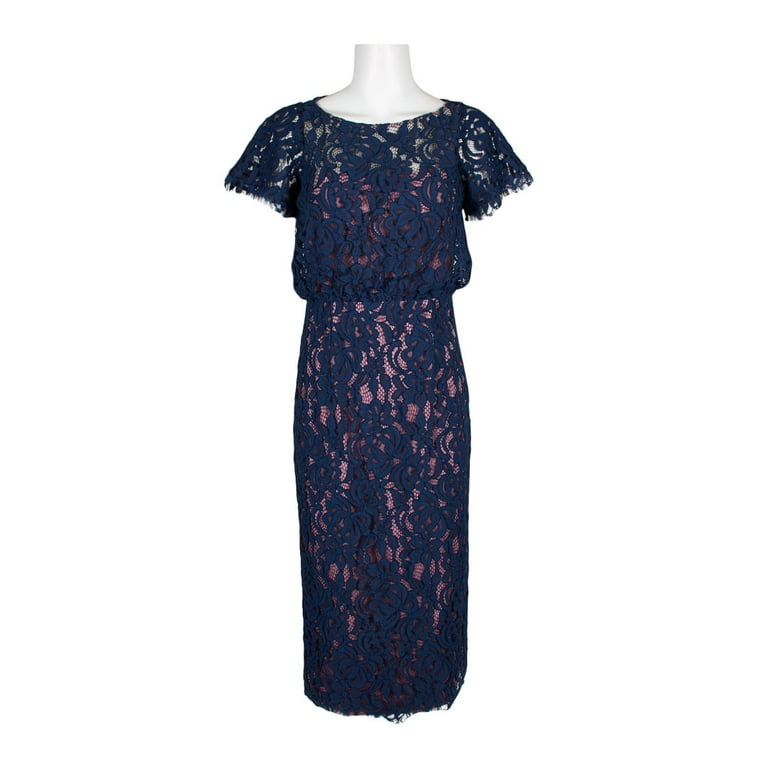 Js collections lace blouson cocktail dress hotsell