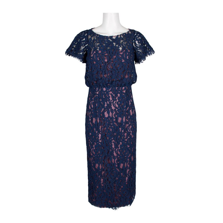 Bateau neck lace top gown js collections