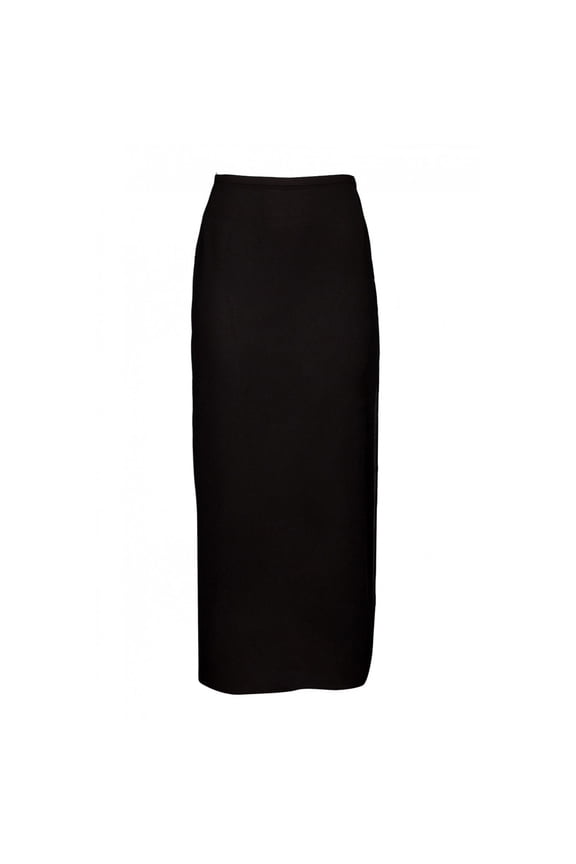 Long Satin Skirt, Black, 4