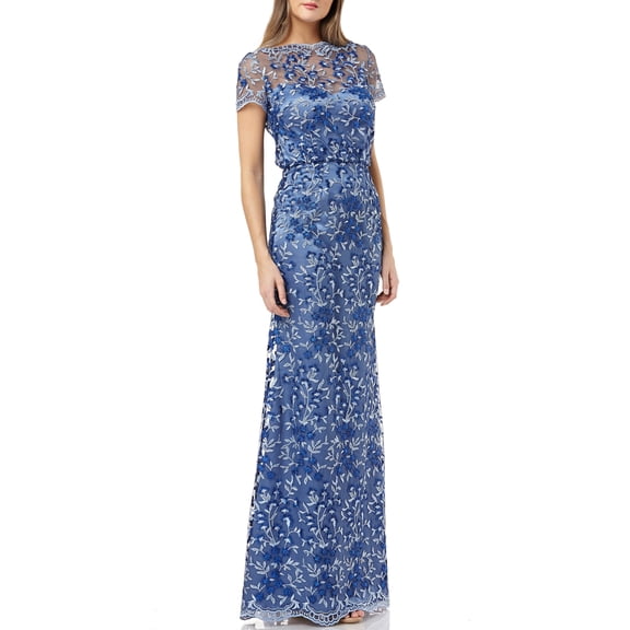 JS Collections Womens Embroidered Floral Formal Dress