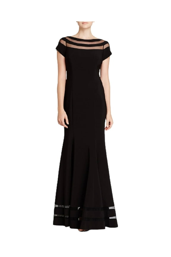 Womens Illusion Panel Mermaid Gown