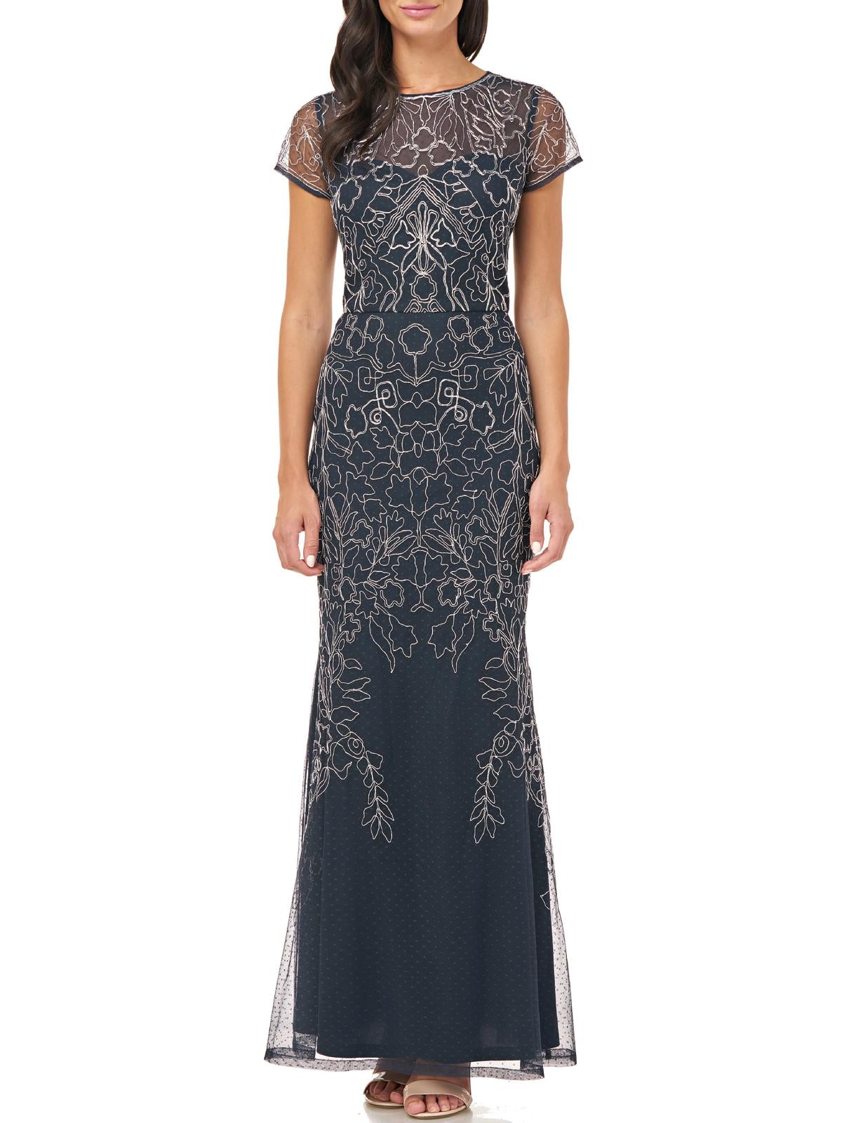 chinese dress ladies JS Collections Two-Tone Lace Embroidery Cocktail Dress Black/ Vanilla main image 0